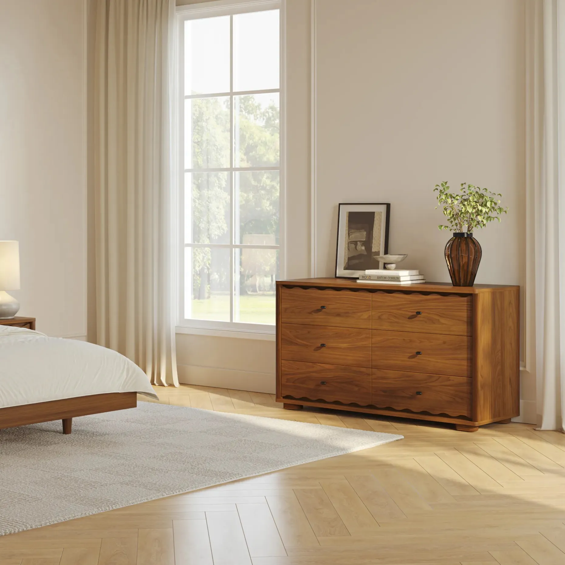 Boe 6-Drawer Double Dresser - Walnut