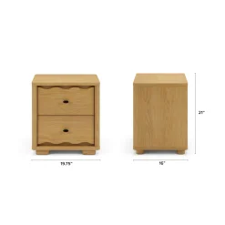 Boe 2-Drawer Nightstand - Natural Oak