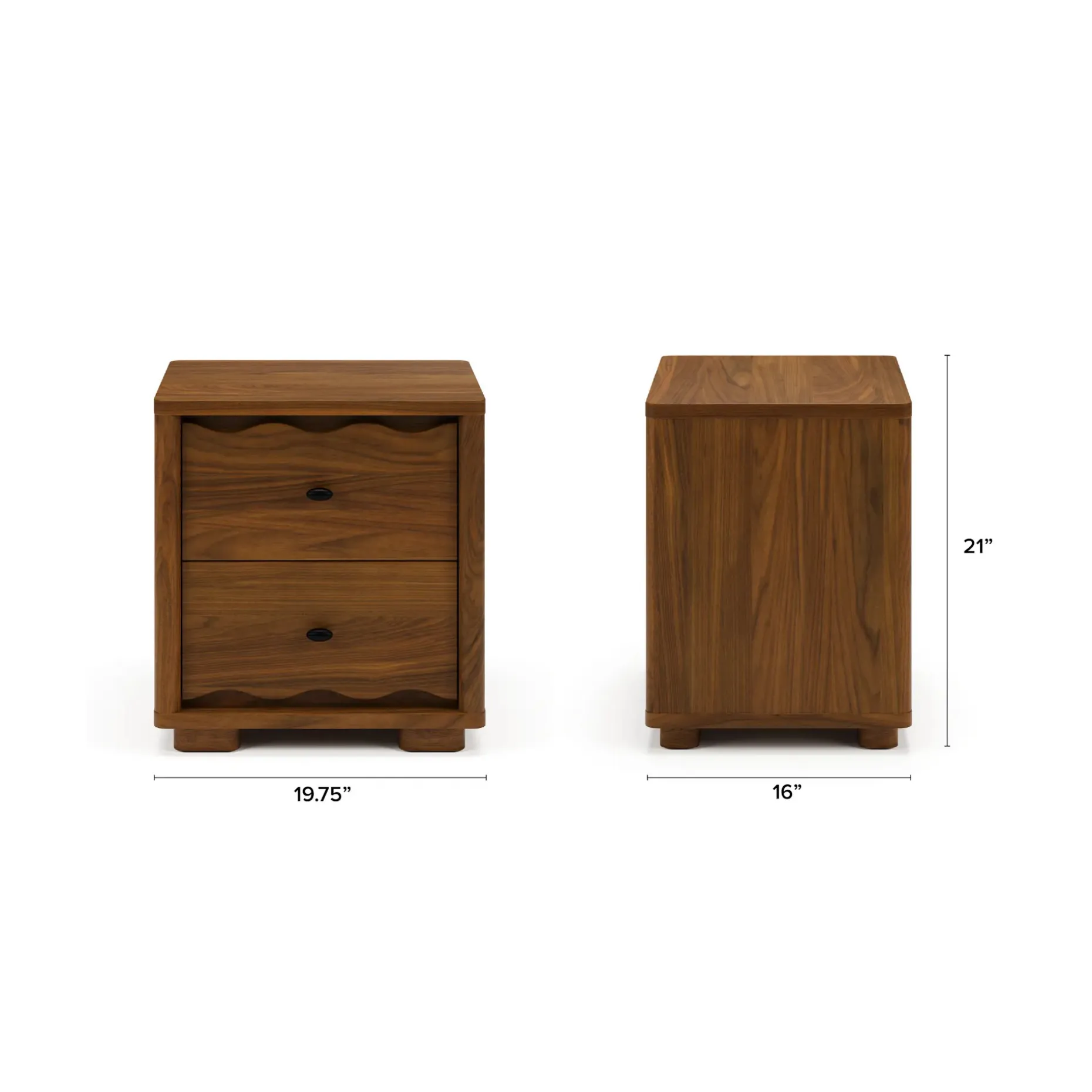 Boe 2-Drawer Nightstand - Walnut