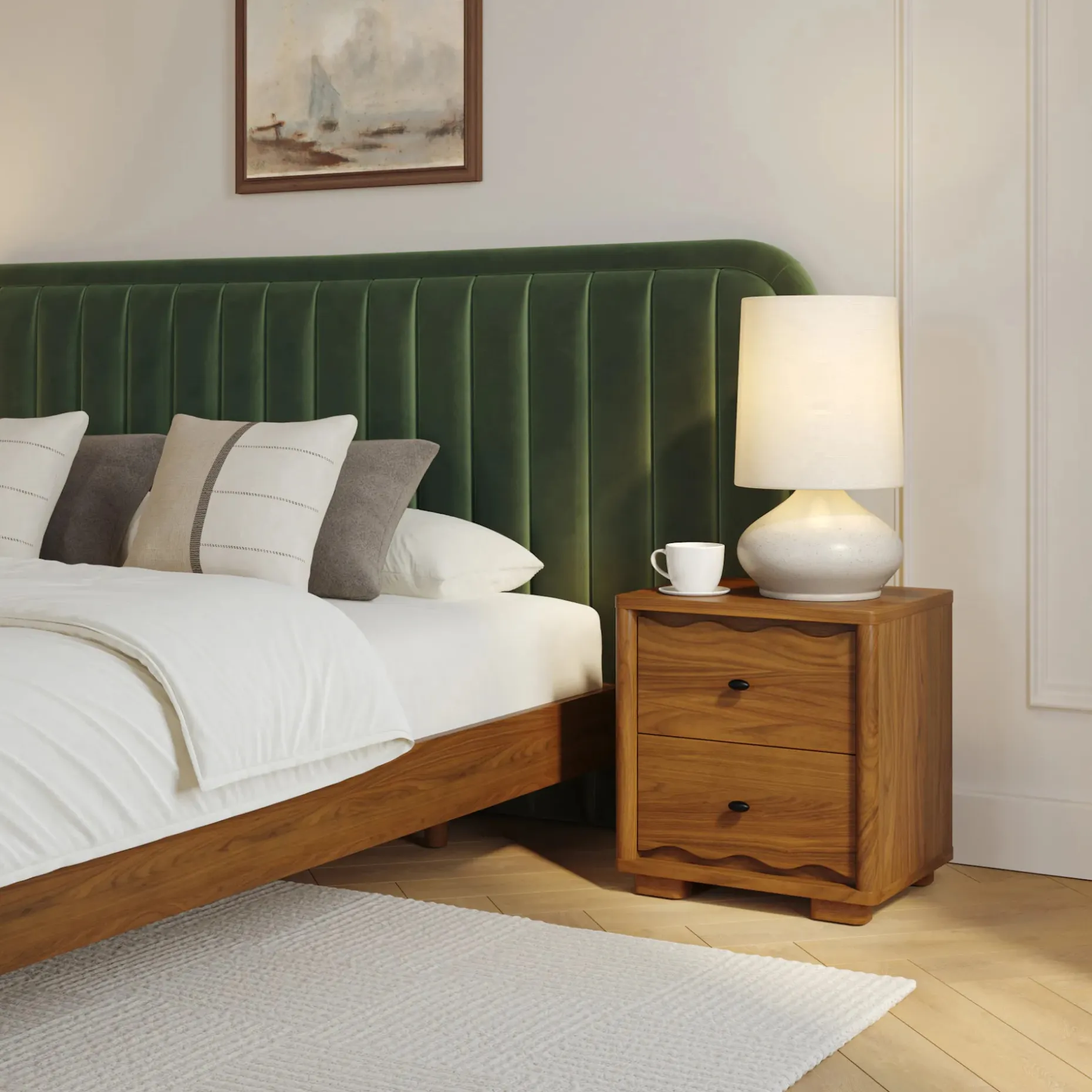 Boe 2-Drawer Nightstand - Walnut