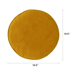 Bonnie Velvet Round Pillow - Plush Yarrow Gold