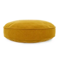 Bonnie Velvet Round Pillow - Plush Yarrow Gold