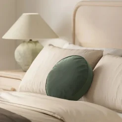 Bonnie Velvet Round Pillow - Plush Pacific Green