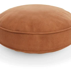 Bonnie Velvet Round Pillow - Plush Pacific Rust