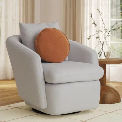 Bonnie Velvet Round Pillow - Plush Pacific Rust
