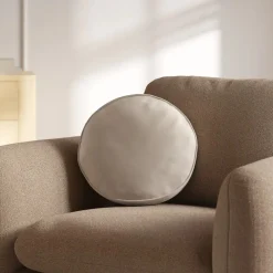 Bonnie Velvet Round Pillow - Plush Pacific Taupe