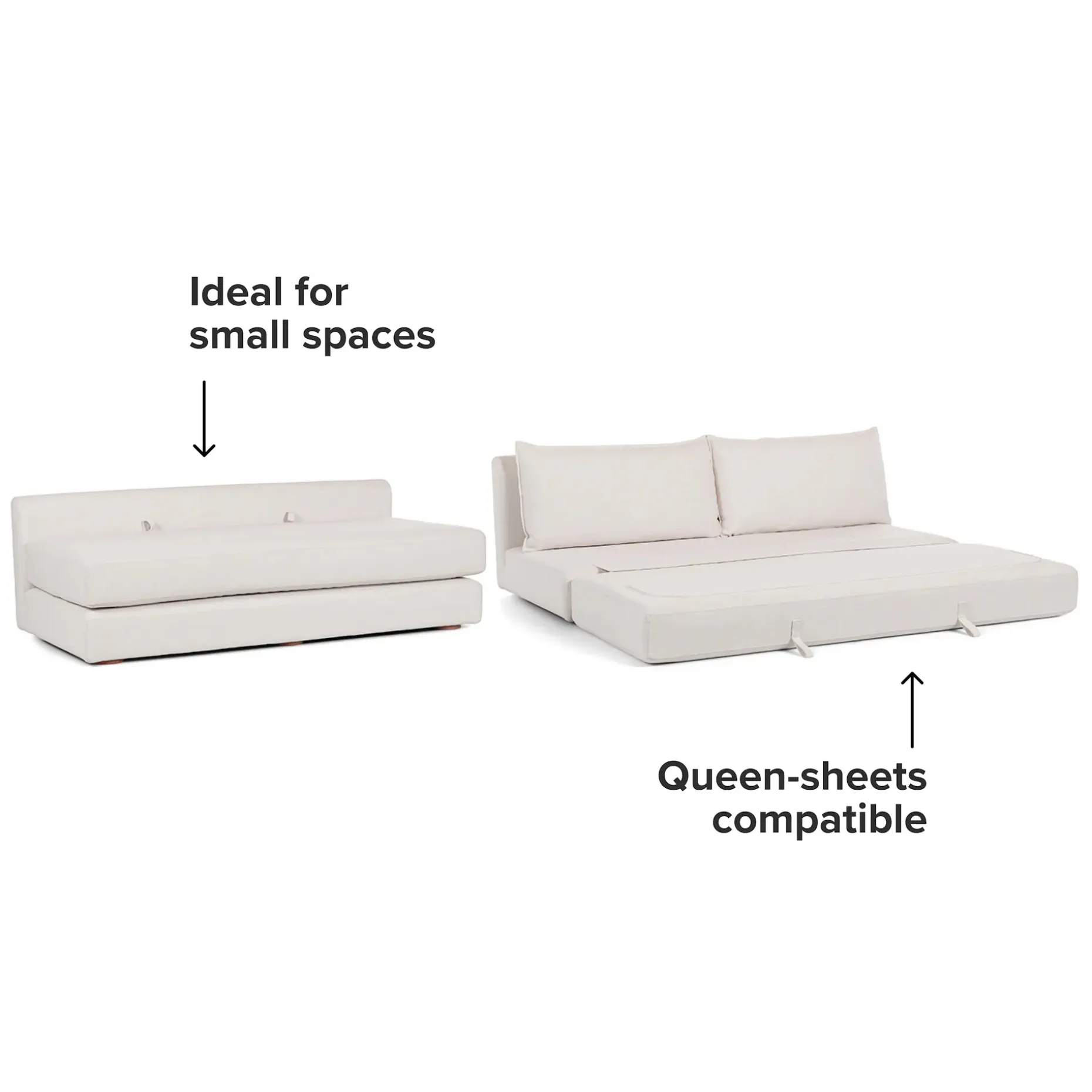 Braam 75" Sofa Bed - Vintage White