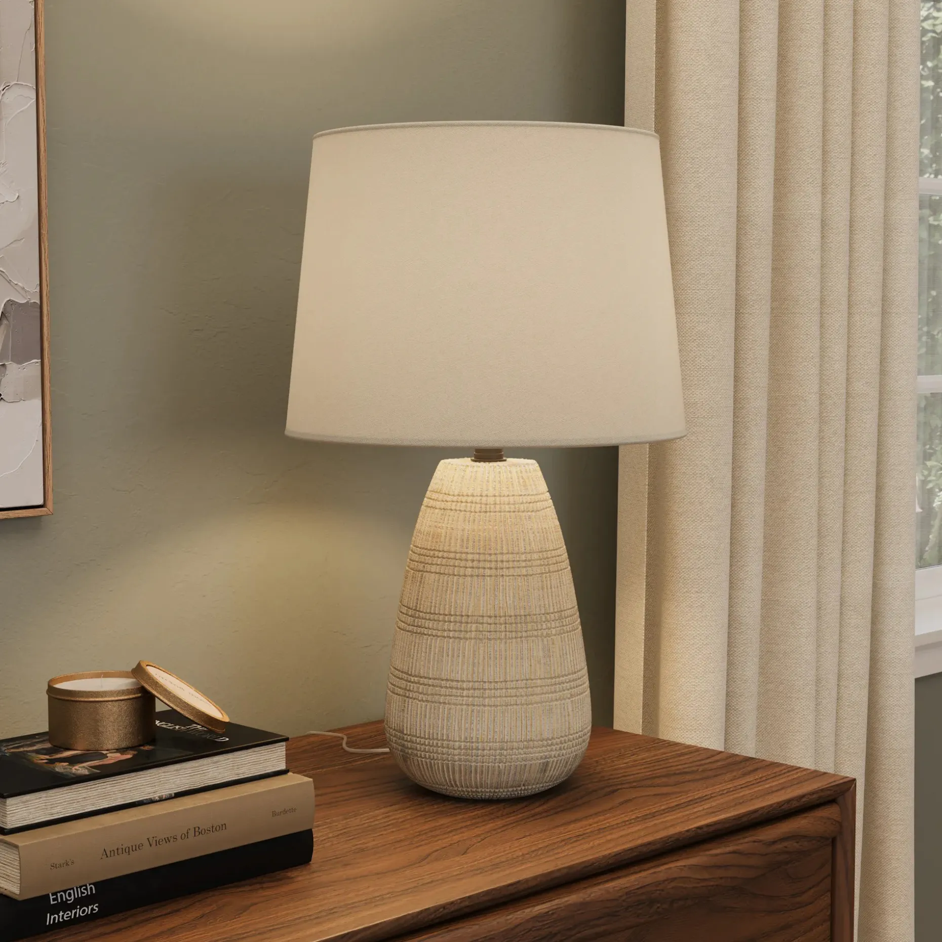 Brie Table Lamp - White Ceramic