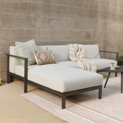 Burkel 105" Outdoor Left Sectional - Cloudy Gray
