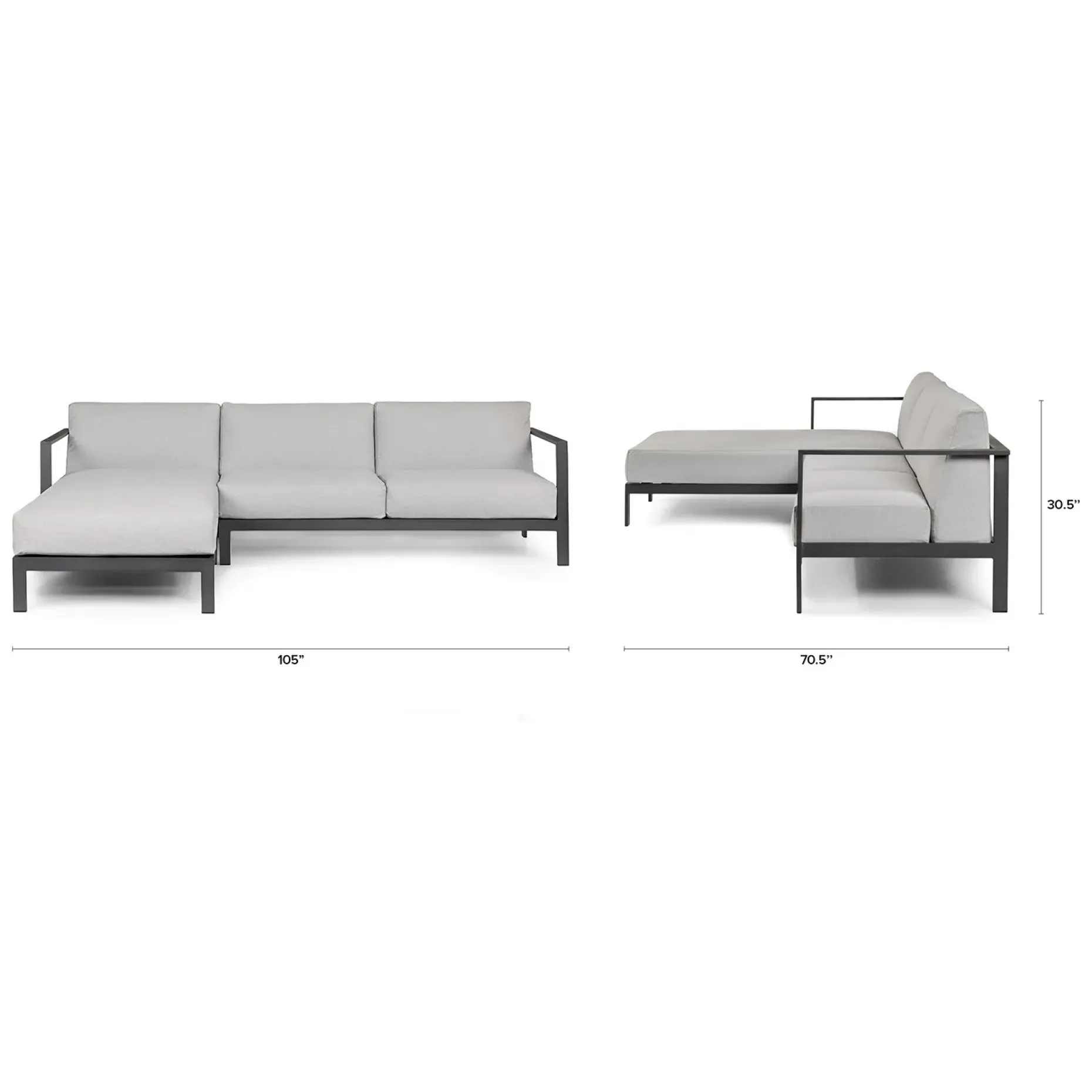 Burkel 105" Outdoor Left Sectional - Cloudy Gray