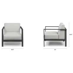 Burkel 30.5" Outdoor Lounge Chair Set - Cloudy Gray