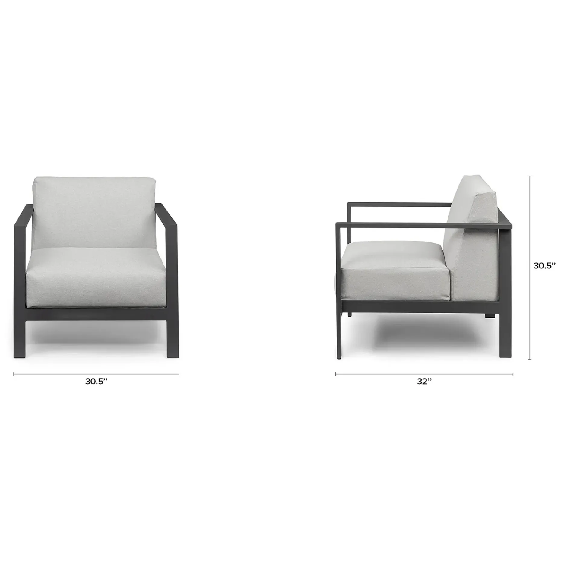 Burkel 30.5" Outdoor Lounge Chair Set - Cloudy Gray