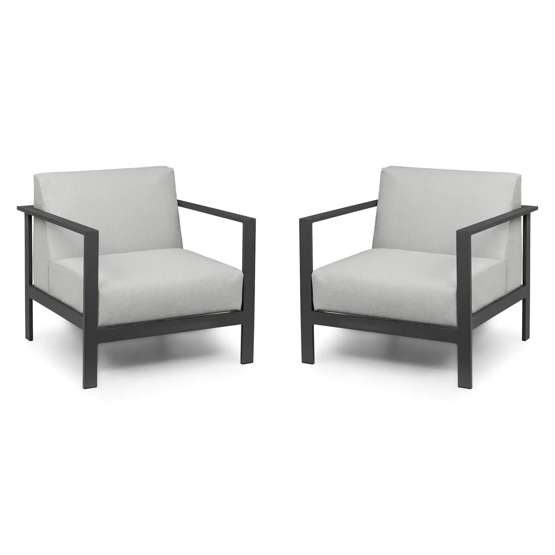 Burkel 30.5" Outdoor Lounge Chair Set - Cloudy Gray