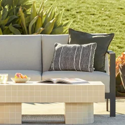 Burkel 57" Outdoor Loveseat - Cloudy Gray