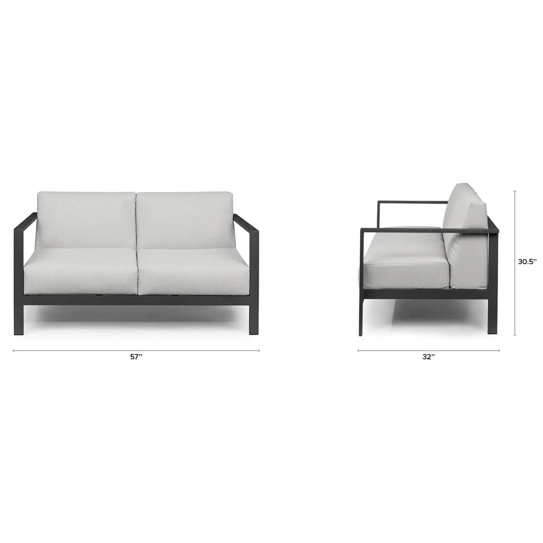 Burkel 57" Outdoor Loveseat - Cloudy Gray