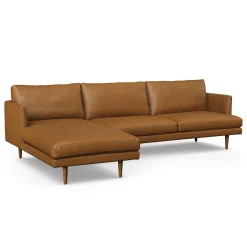 Burrard 112" Leather Left Sectional - Bella Caramel