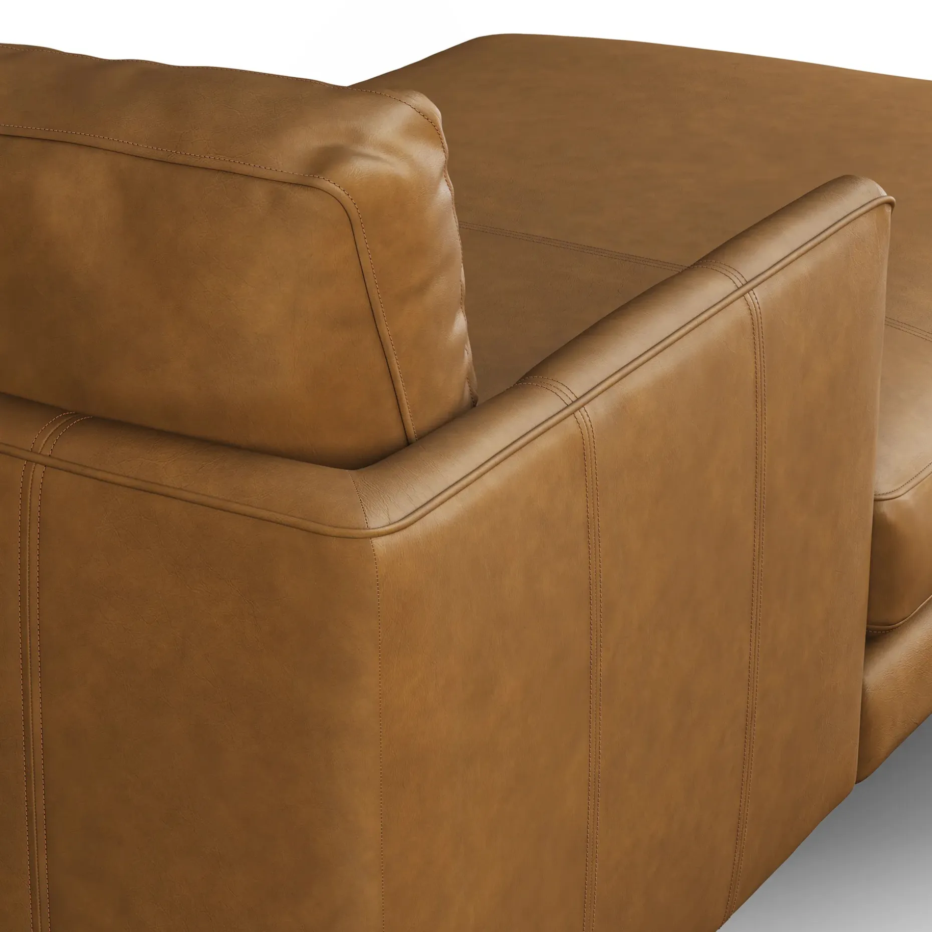 Burrard 112" Leather Left Sectional - Bella Caramel