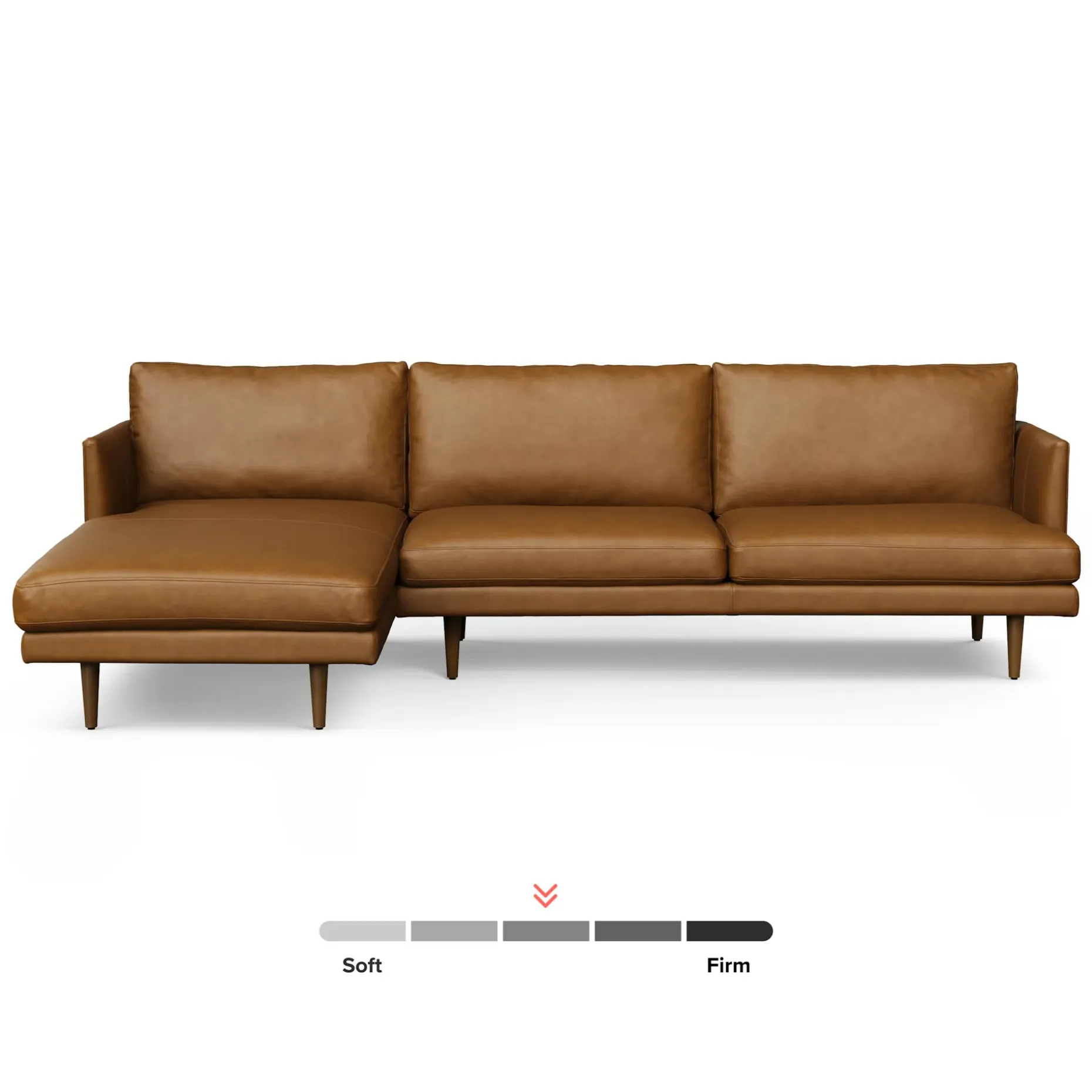 Burrard 112" Leather Left Sectional - Bella Caramel