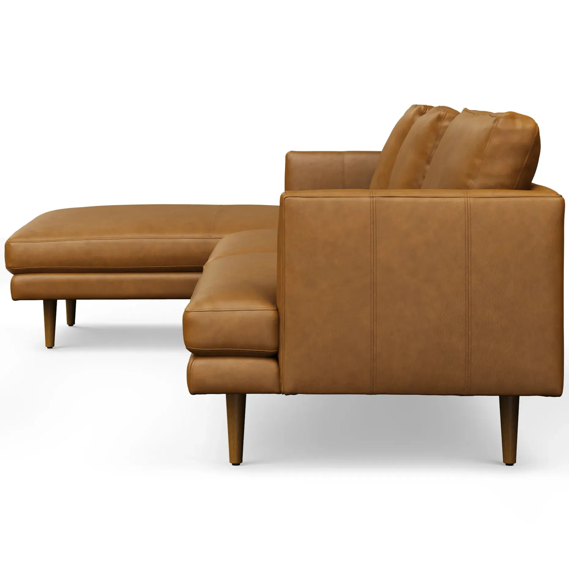 Burrard 112" Leather Left Sectional - Bella Caramel