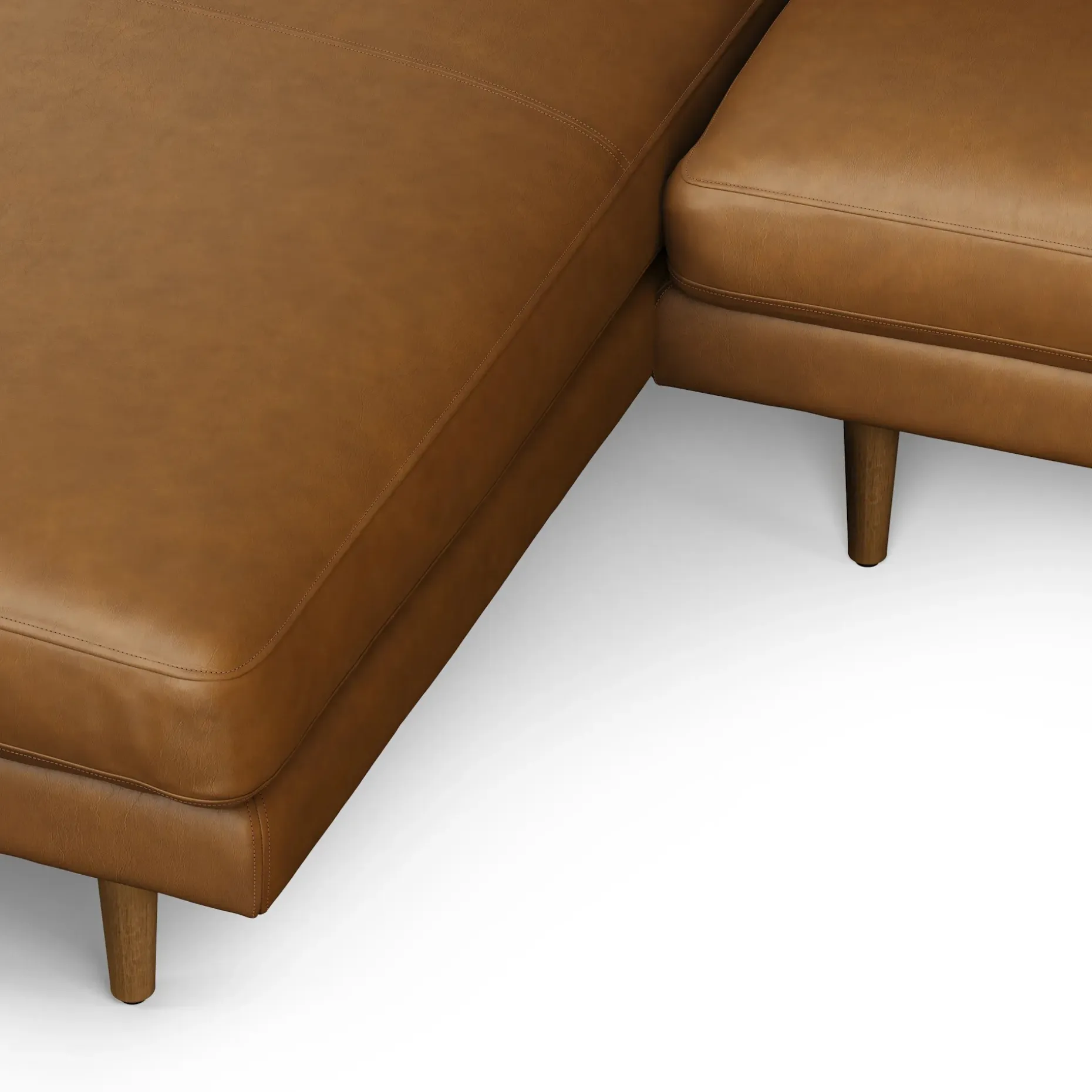 Burrard 112" Leather Left Sectional - Bella Caramel