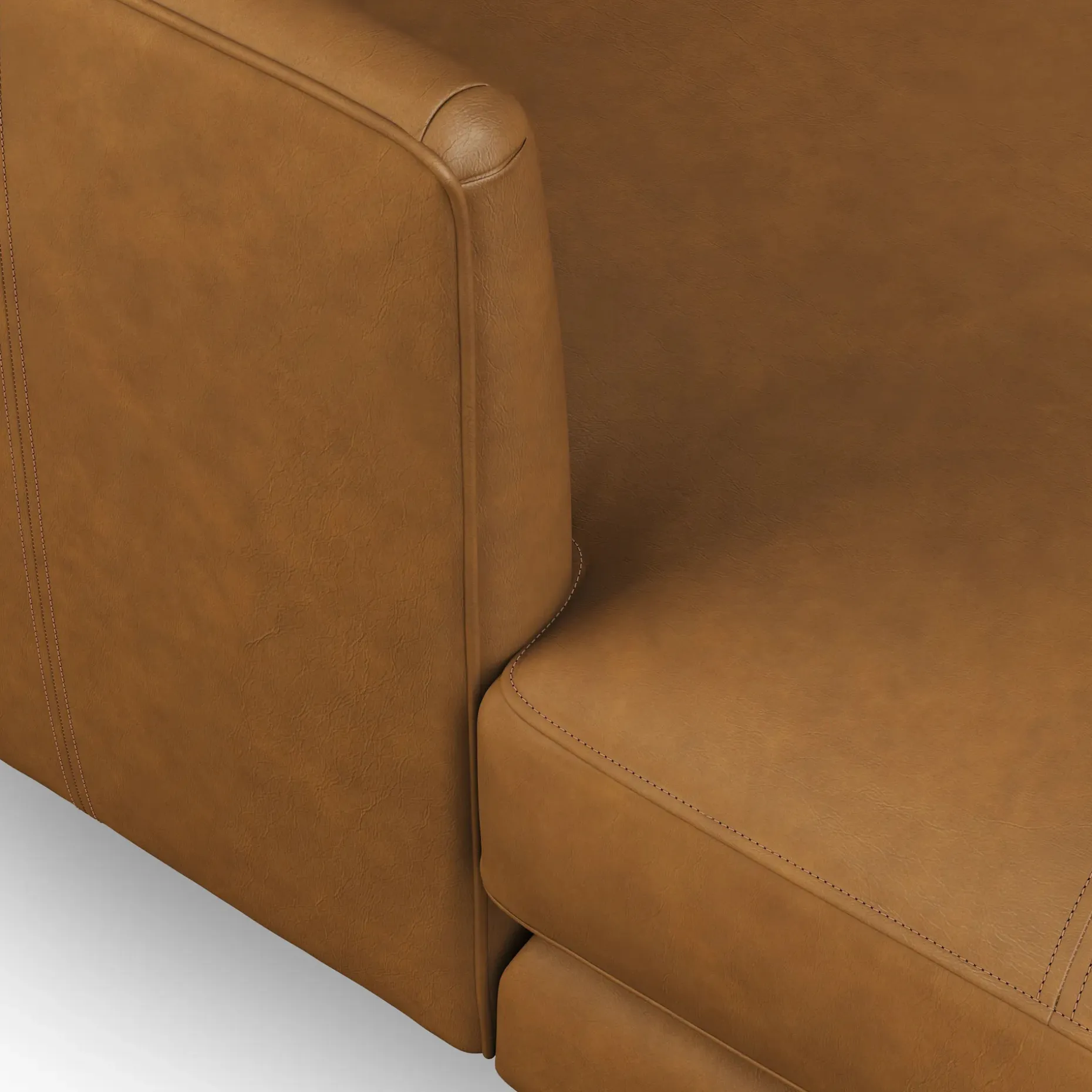 Burrard 112" Leather Left Sectional - Bella Caramel