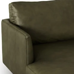 Burrard 112" Leather Left Sectional - Charme Green