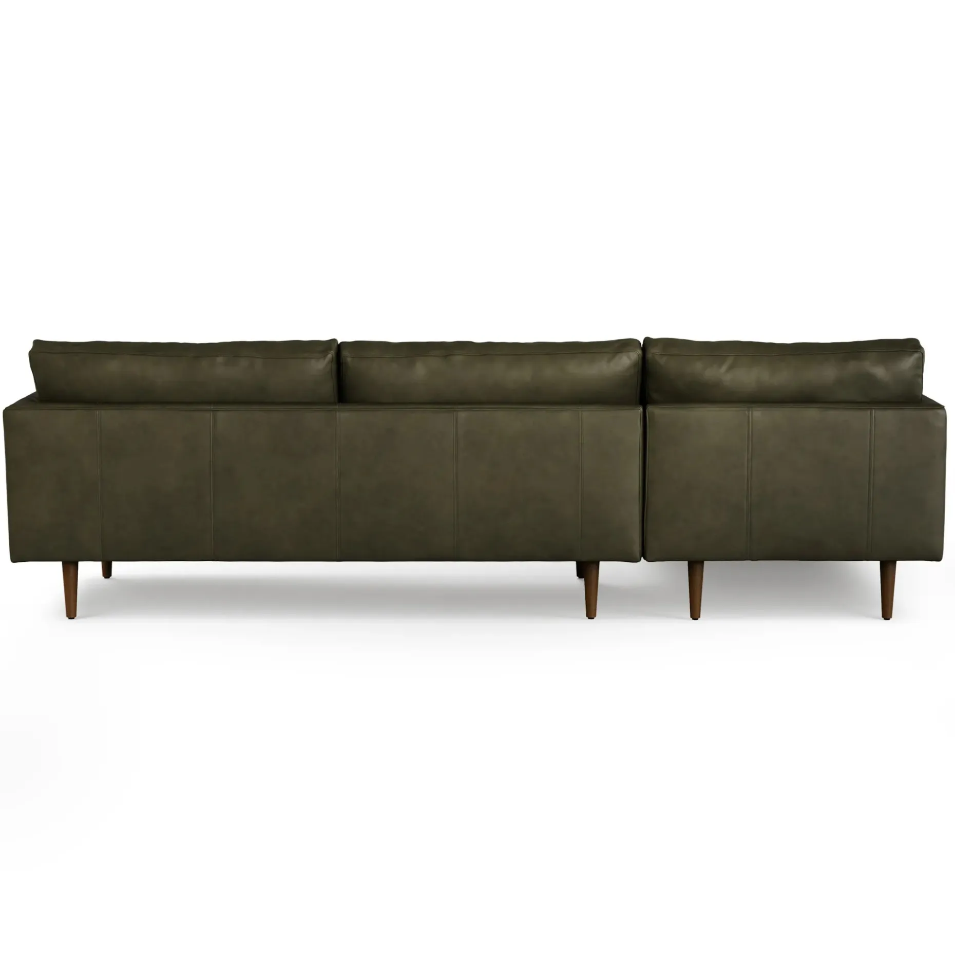 Burrard 112" Leather Left Sectional - Charme Green