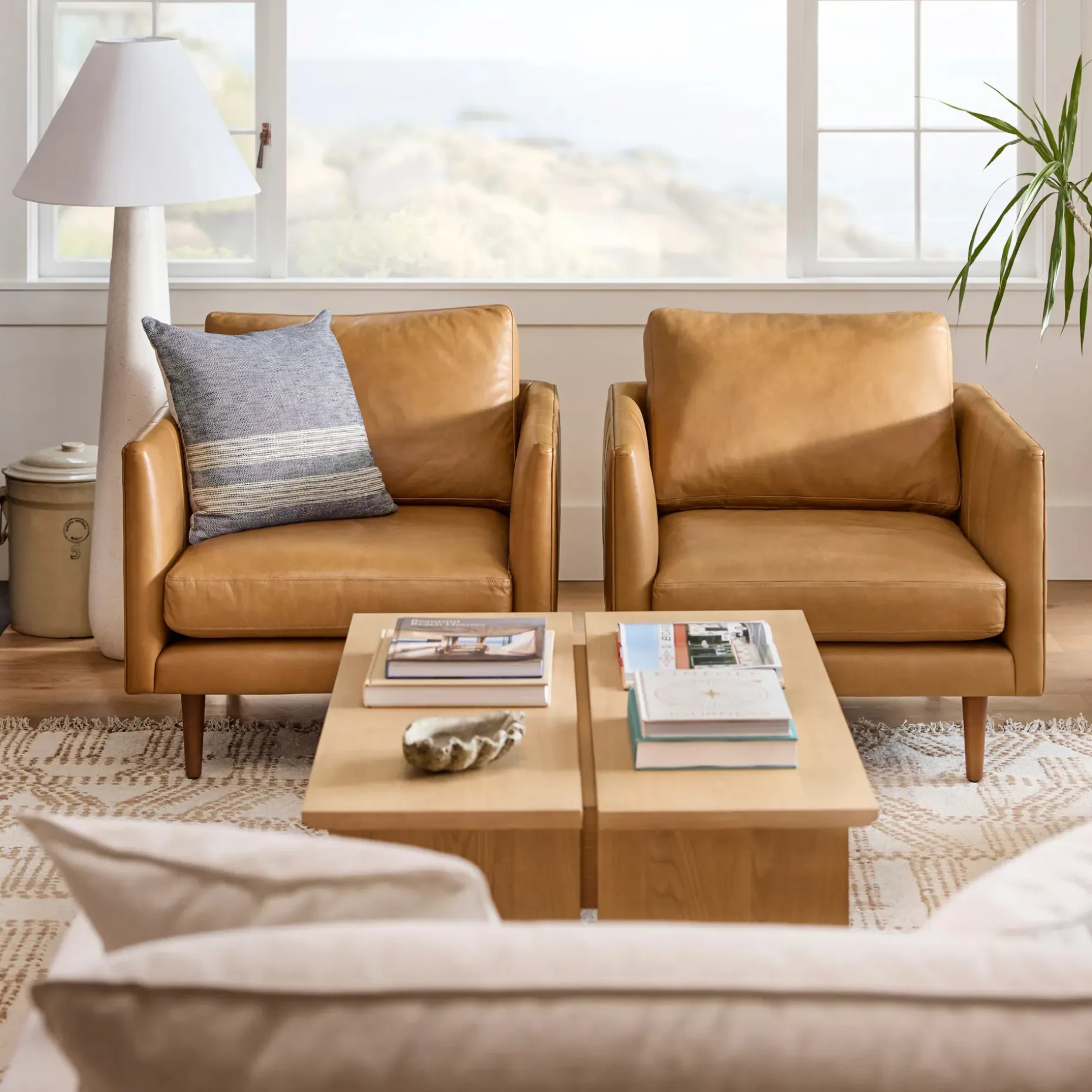 Burrard 32" Leather Lounge Chair - Bella Caramel