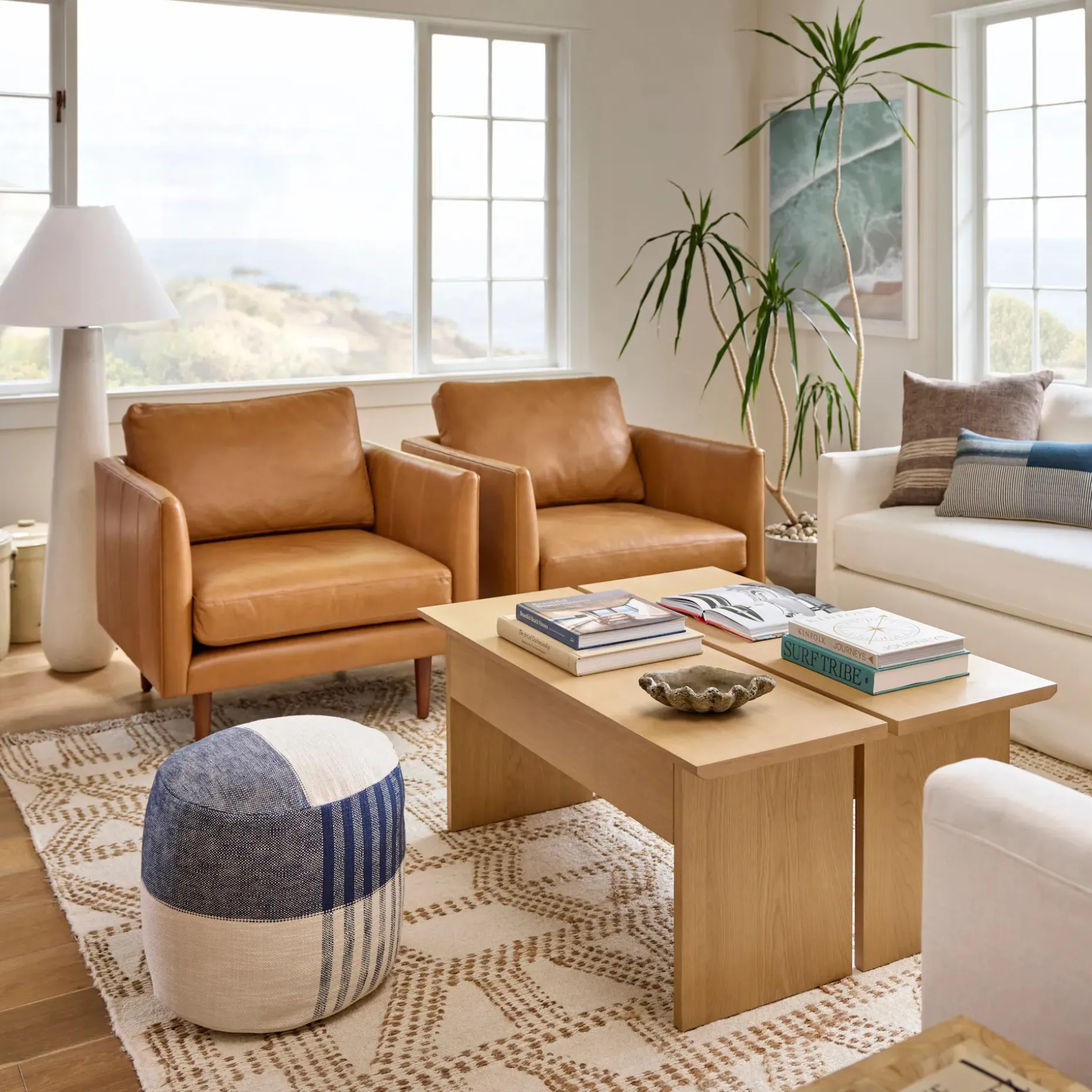 Burrard 32" Leather Lounge Chair - Bella Caramel