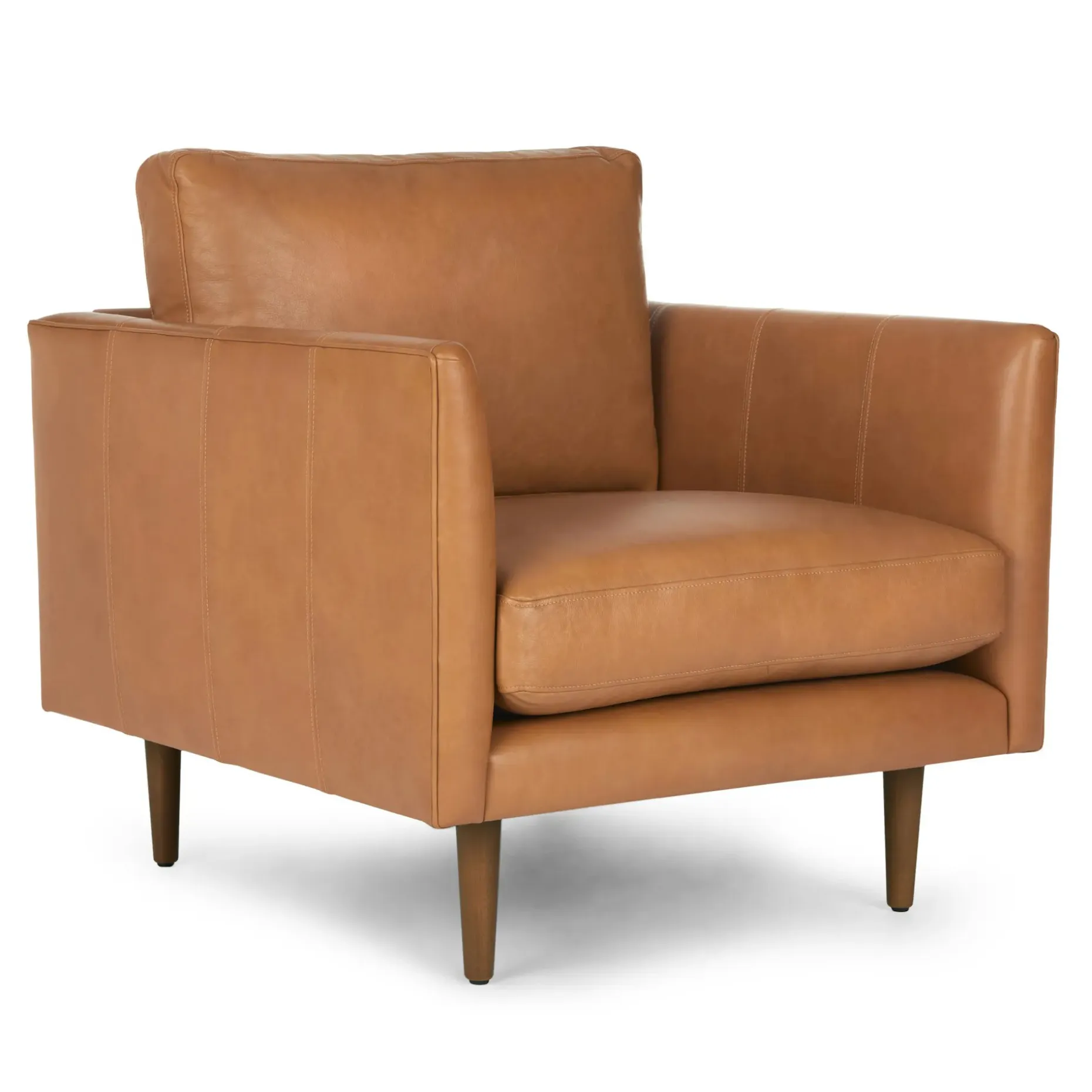 Burrard 32" Leather Lounge Chair - Bella Caramel