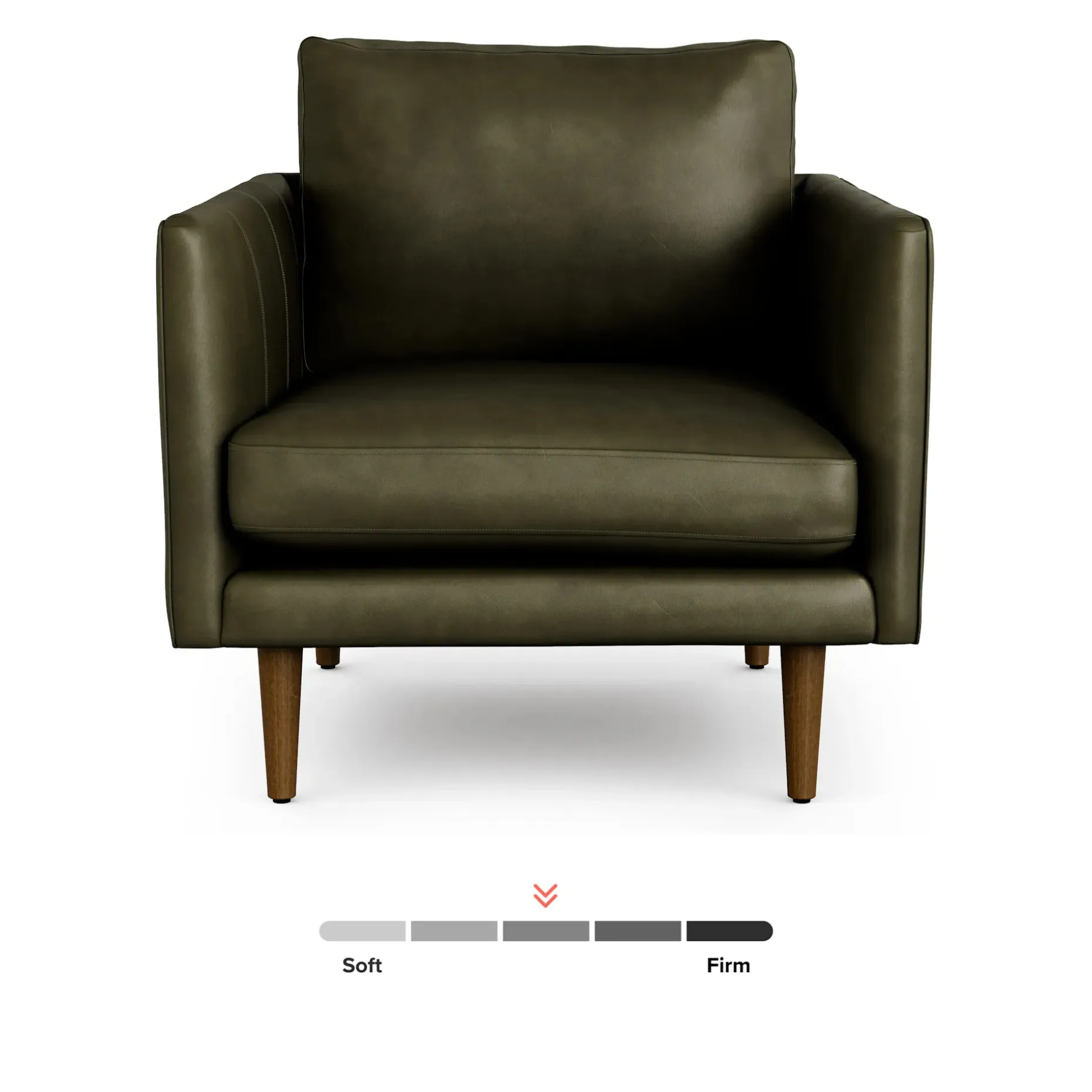 Burrard 32" Leather Lounge Chair - Charme Green