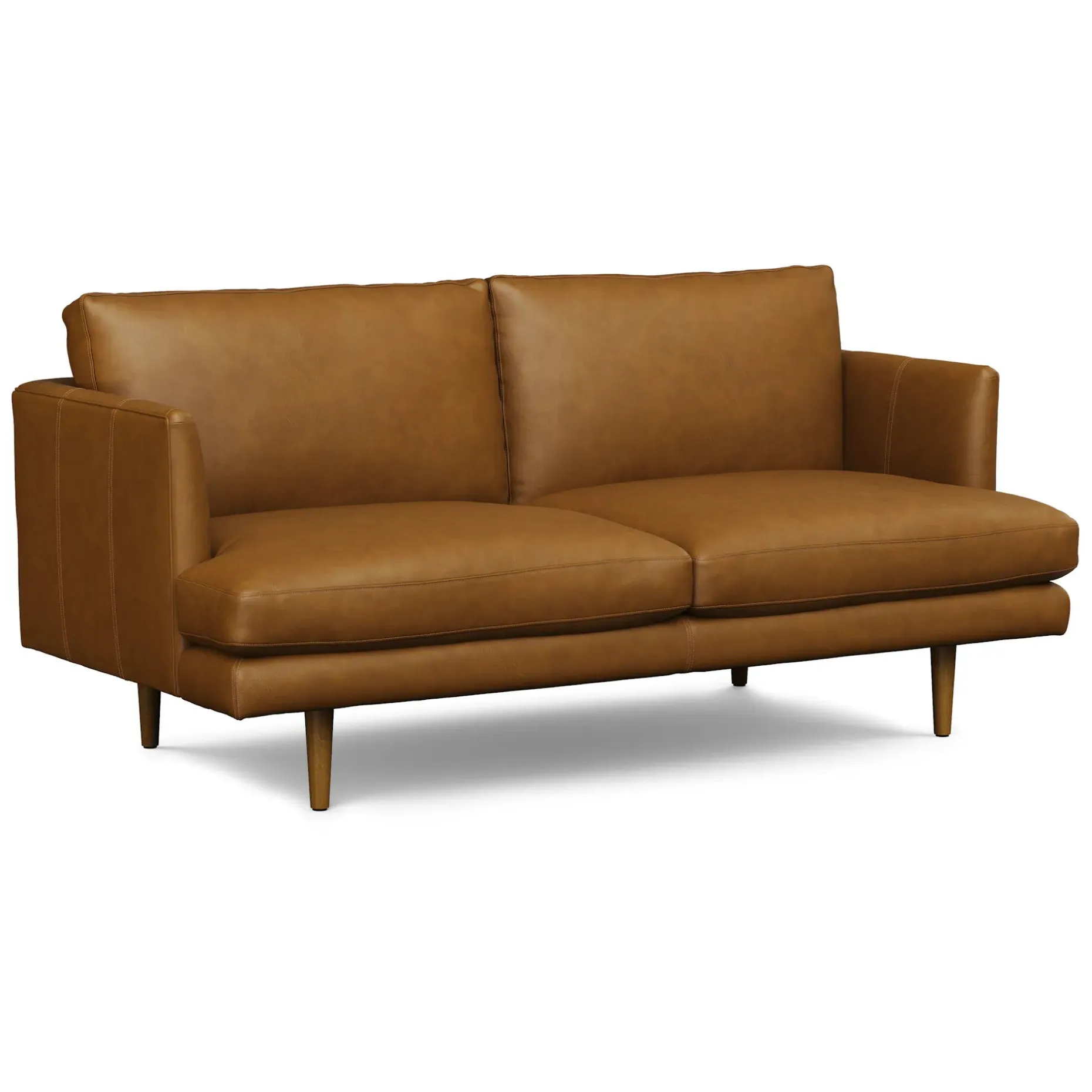 Burrard 67" Leather Loveseat - Bella Caramel