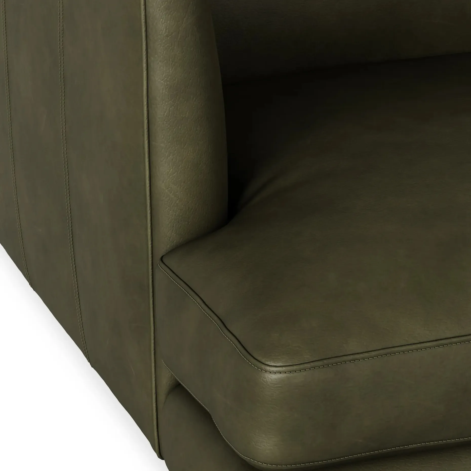 Burrard 67" Leather Loveseat - Charme Green