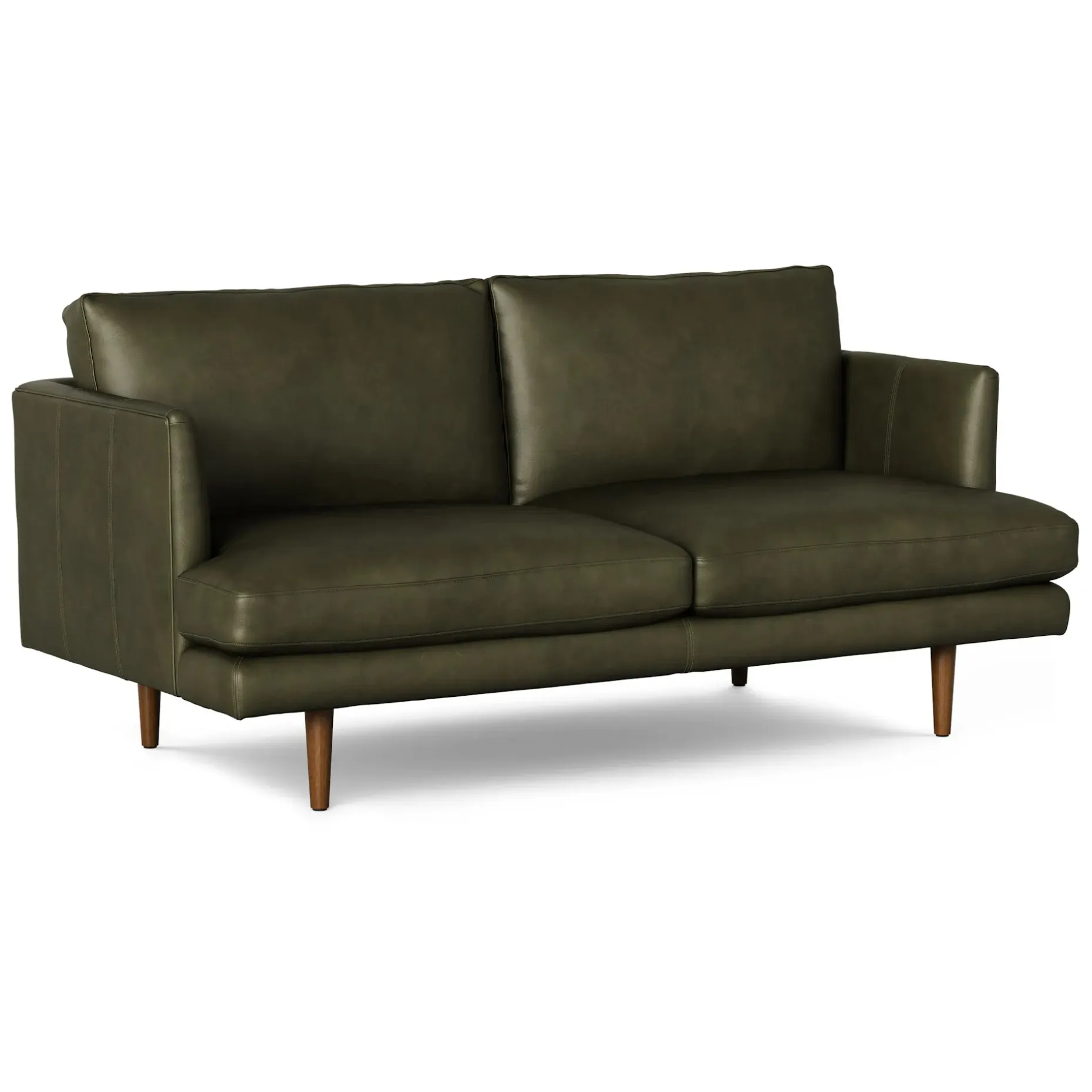 Burrard 67" Leather Loveseat - Charme Green