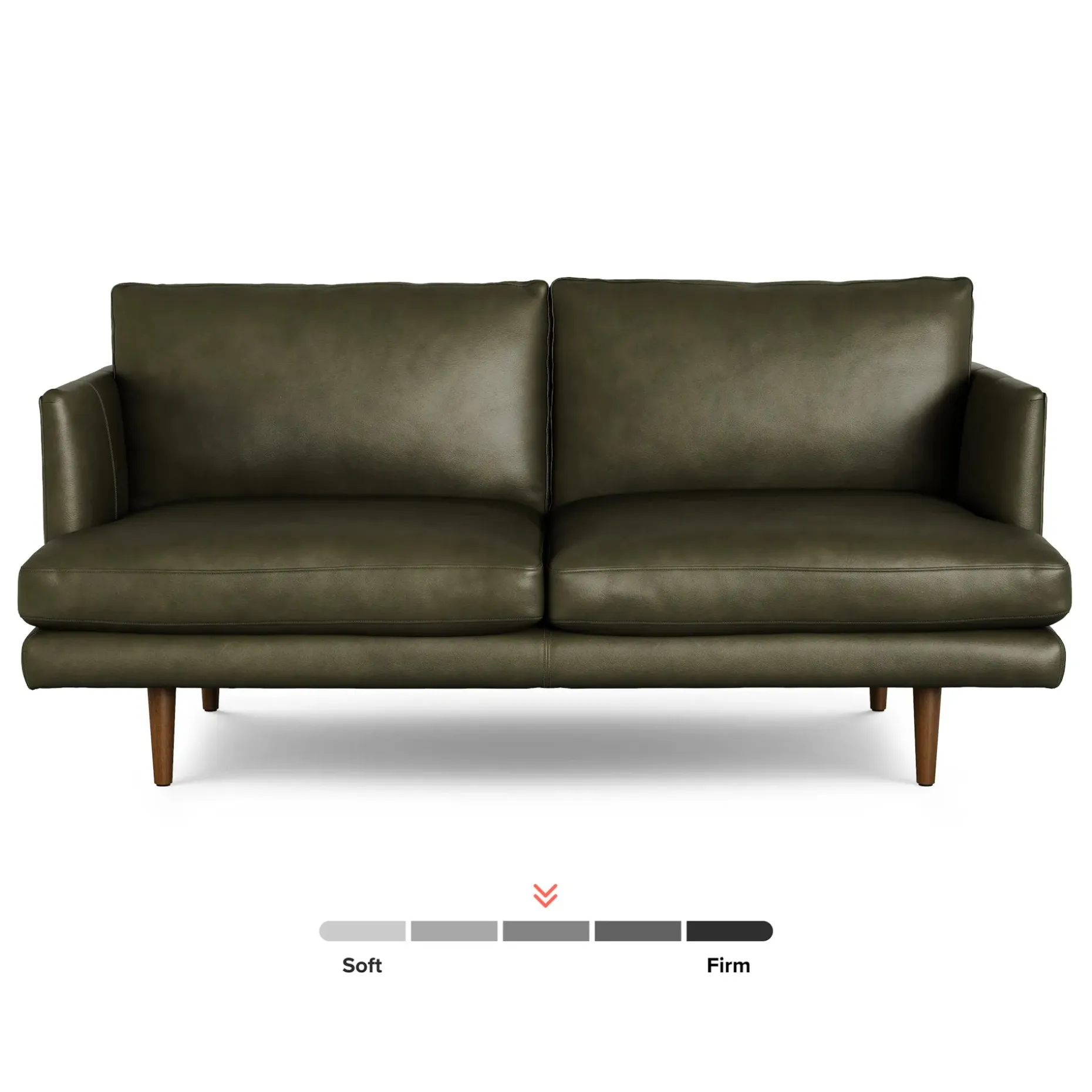 Burrard 67" Leather Loveseat - Charme Green