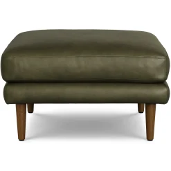 Burrard 29" Leather Ottoman - Charme Green