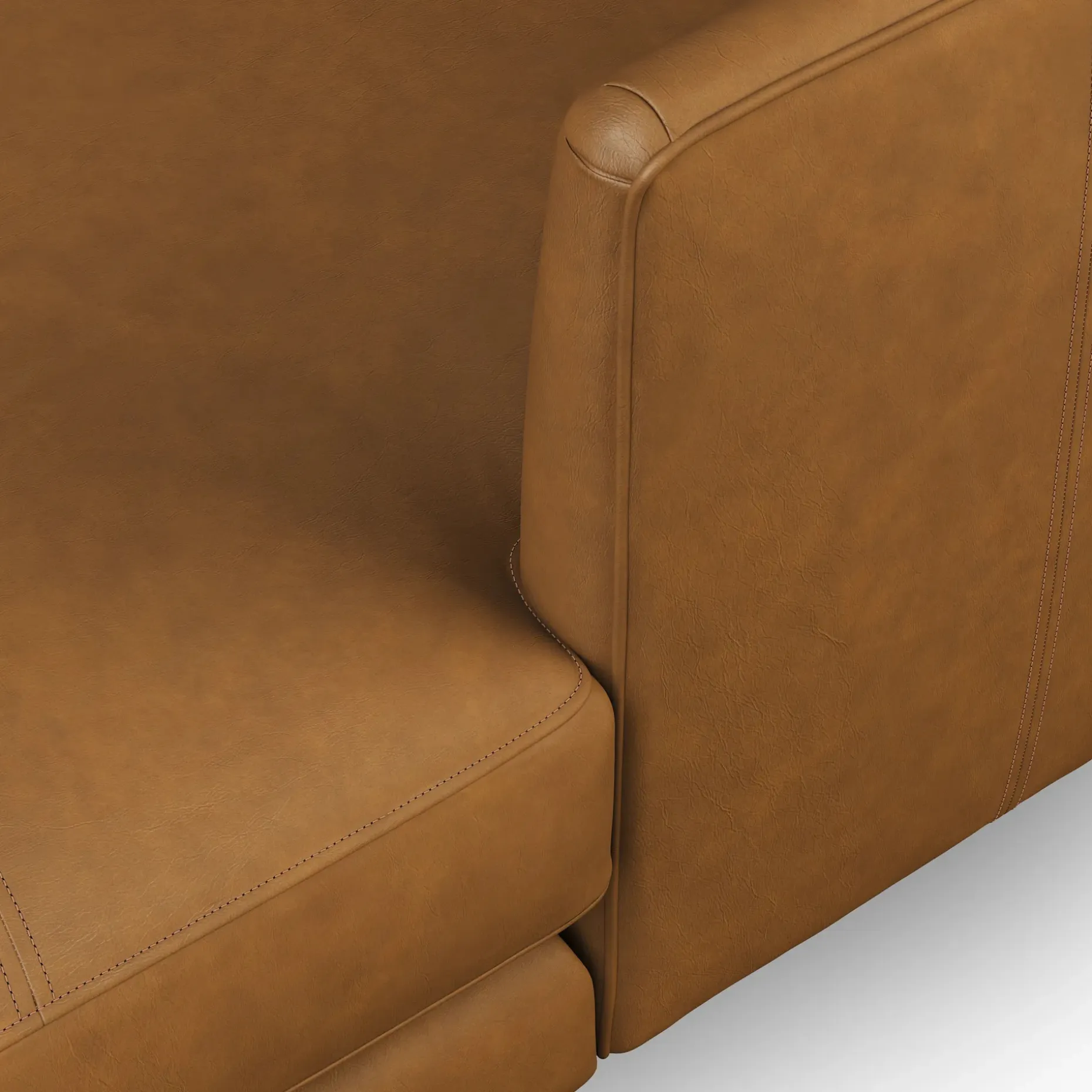 Burrard 112" Leather Right Sectional - Bella Caramel