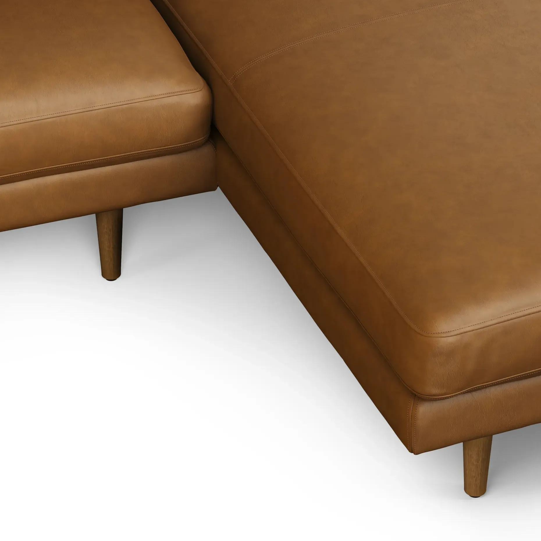 Burrard 112" Leather Right Sectional - Bella Caramel