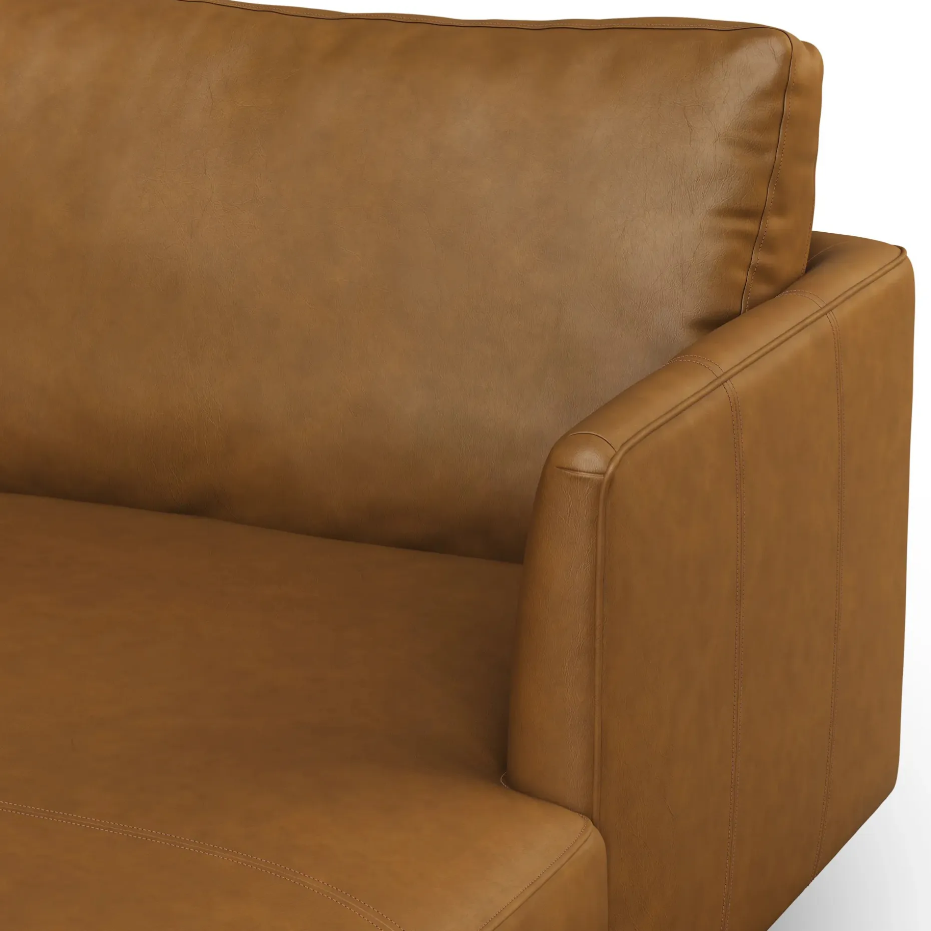 Burrard 112" Leather Right Sectional - Bella Caramel