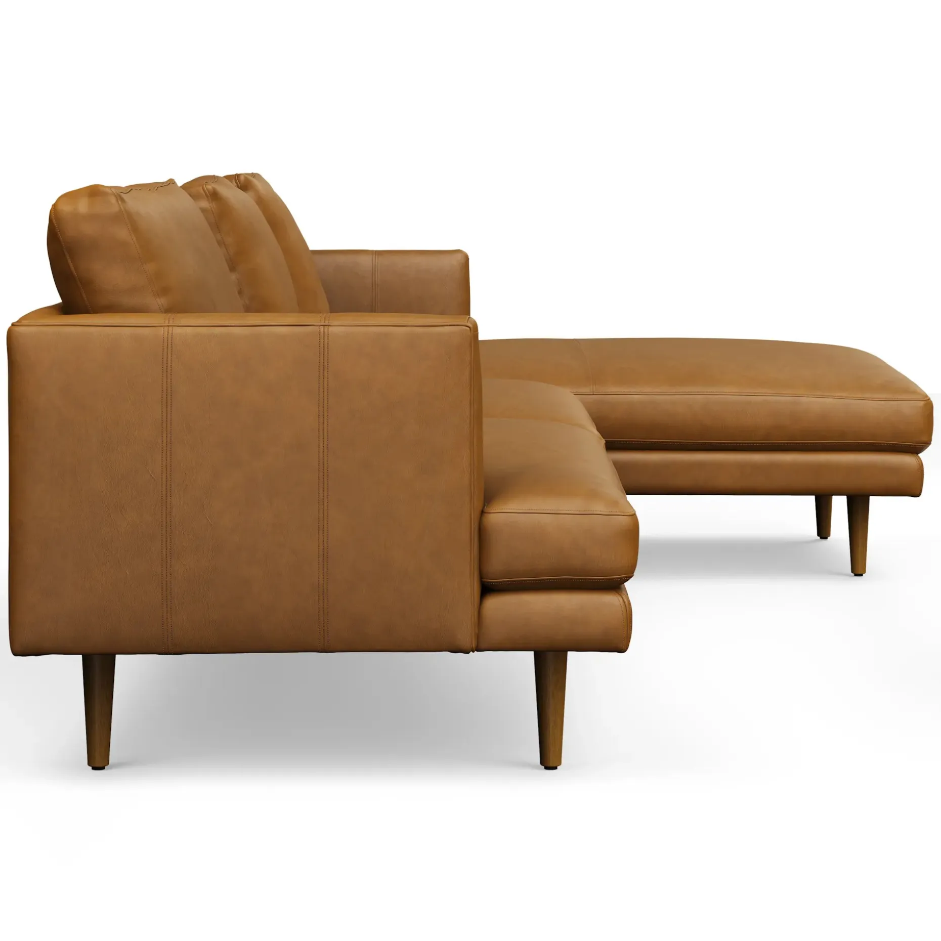 Burrard 112" Leather Right Sectional - Bella Caramel
