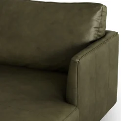 Burrard 112" Leather Right Sectional - Charme Green