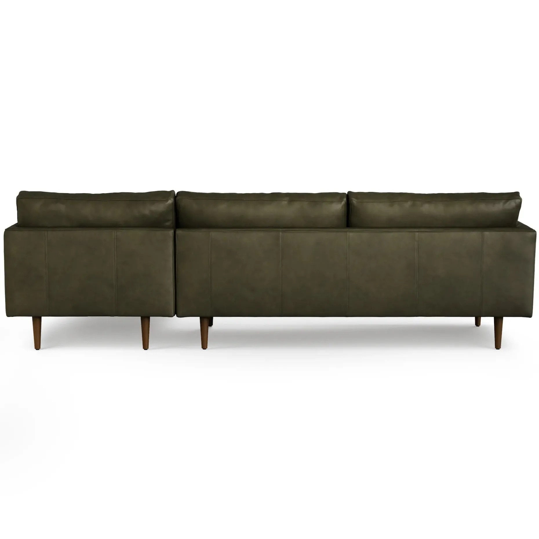 Burrard 112" Leather Right Sectional - Charme Green