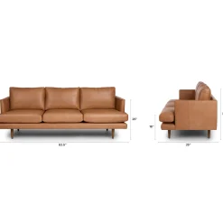 Burrard 83.5" Leather Sofa - Bella Caramel