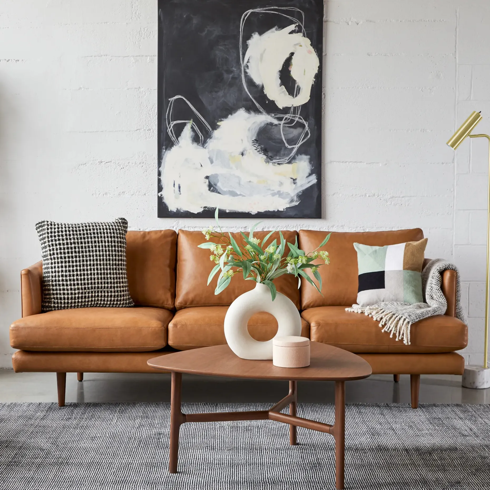 Burrard 83.5" Leather Sofa - Bella Caramel