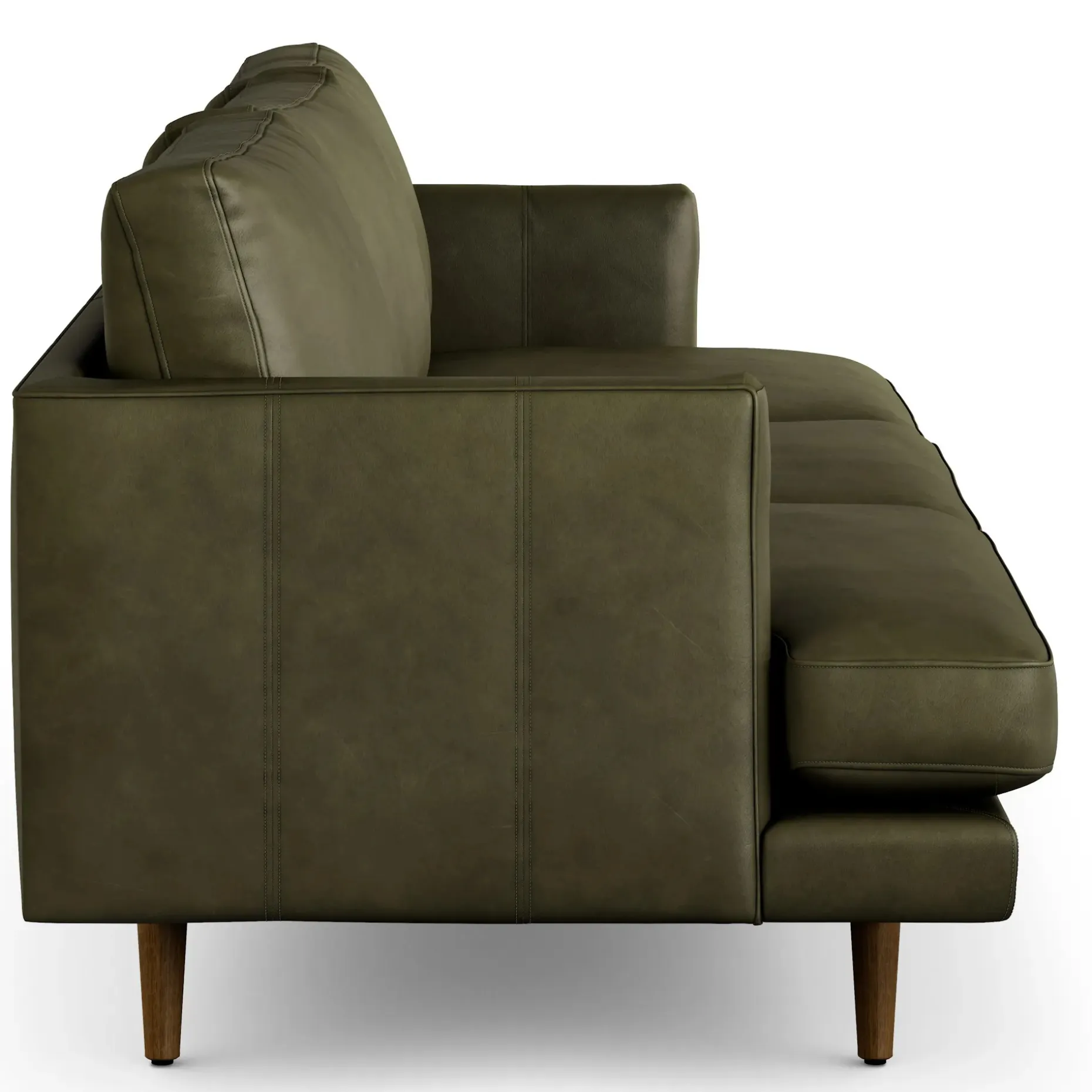 Burrard 83.5" Leather Sofa - Charme Green