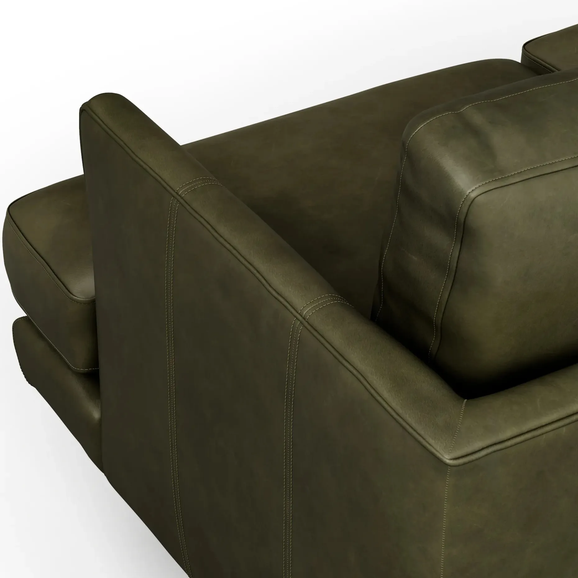 Burrard 83.5" Leather Sofa - Charme Green