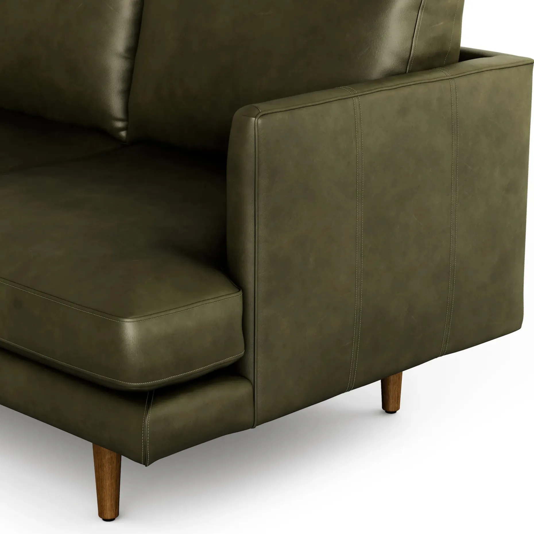 Burrard 83.5" Leather Sofa - Charme Green