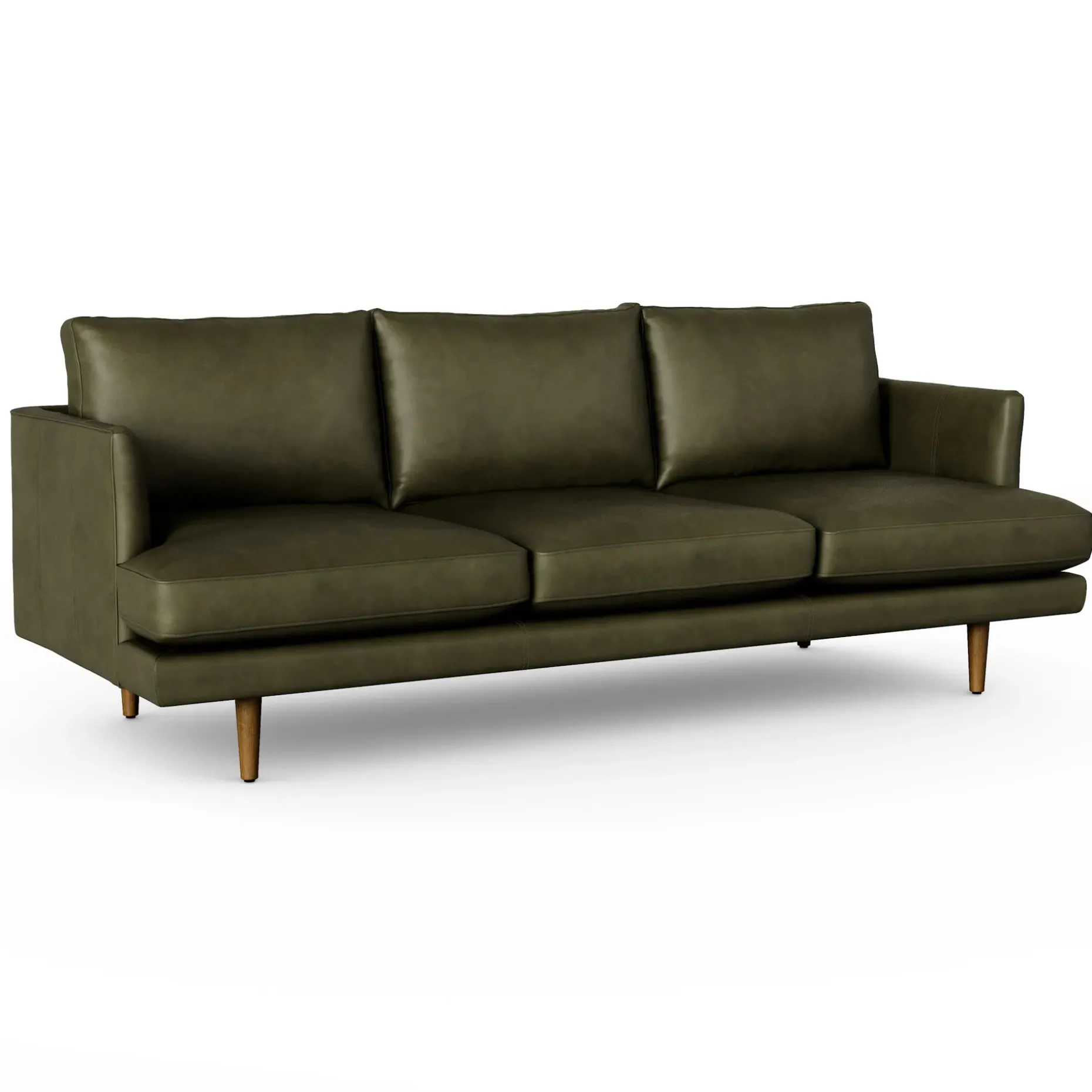 Burrard 83.5" Leather Sofa - Charme Green
