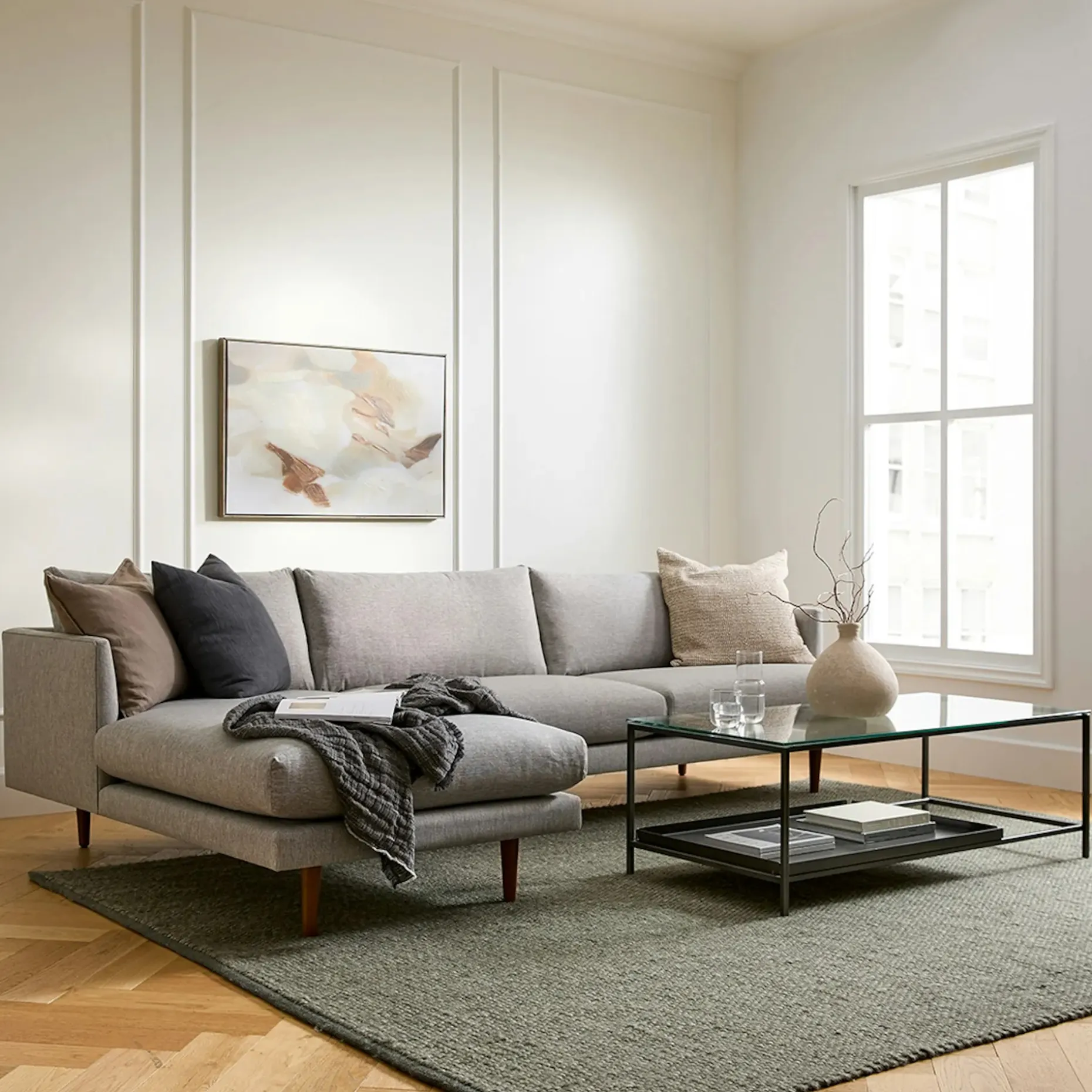 Burrard 112" Left Sectional - Seasalt Gray