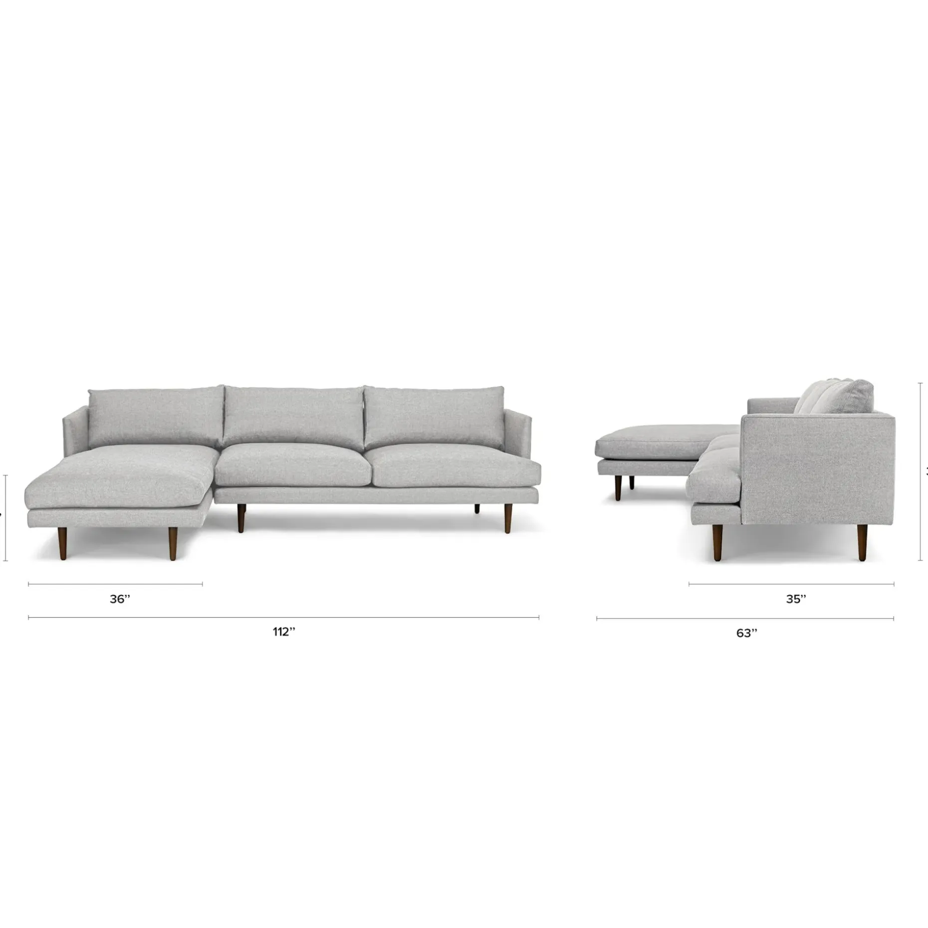 Burrard 112" Left Sectional - Seasalt Gray